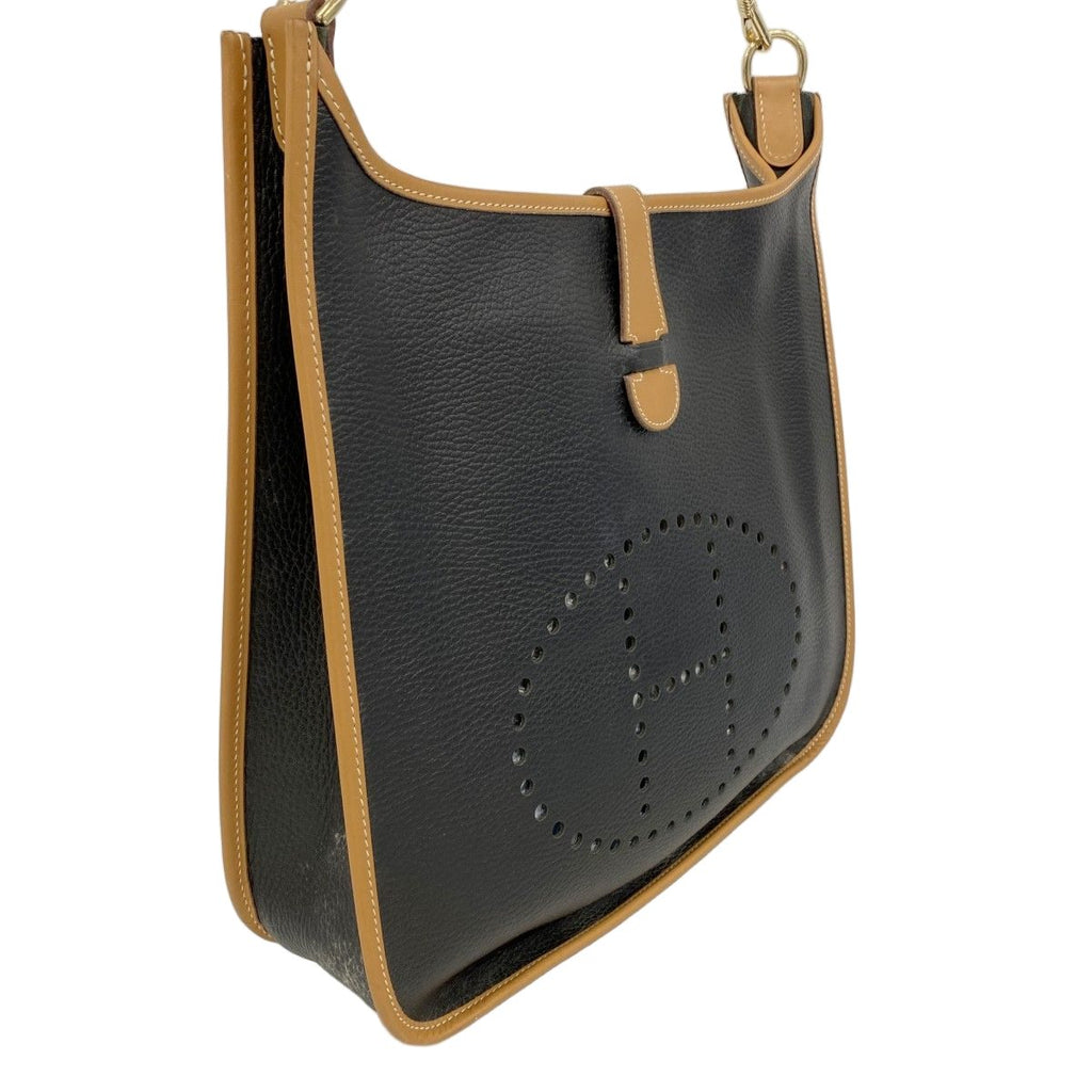 Hermes Shoulder Bag Evelyne Ardennes Black Gold Champagne — view 2