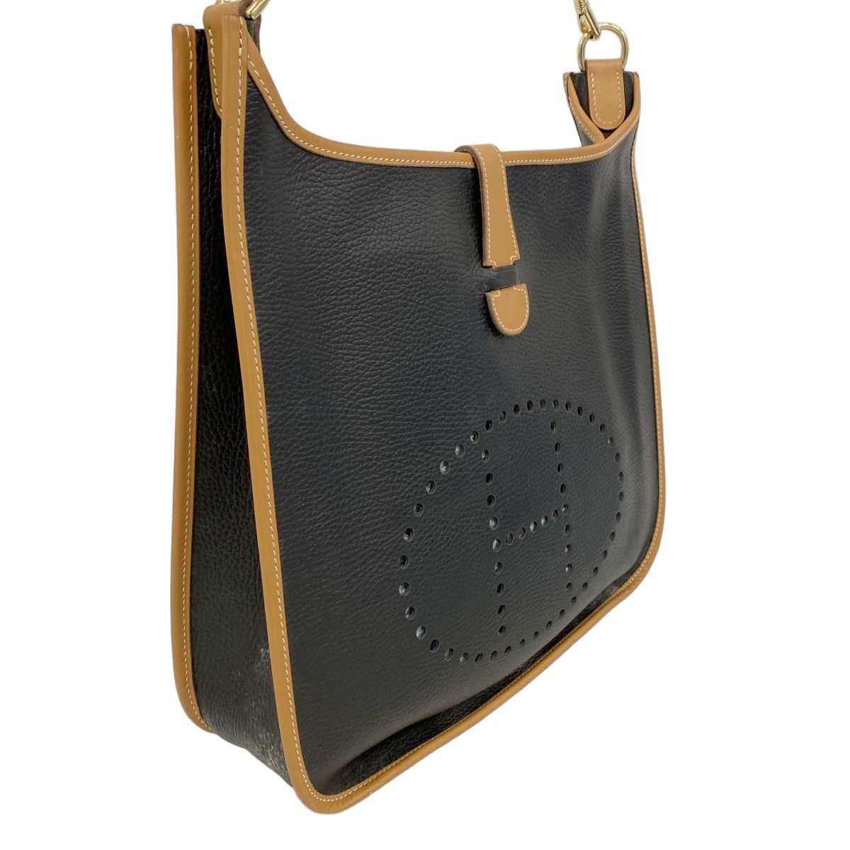 Hermes Shoulder Bag Evelyne Ardennes Black Gold Champagne — view 2