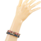 Chanel Coco Mark Chain 2 Rings Metal And Denim Silver 53 g Bracelet — view 3