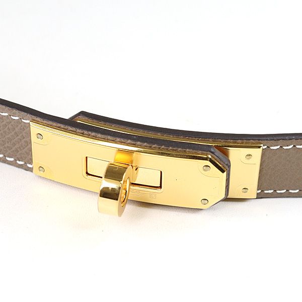 Hermes Belt Kelly 18 Vaux Epson Etoupe Gold Hardware — view 4