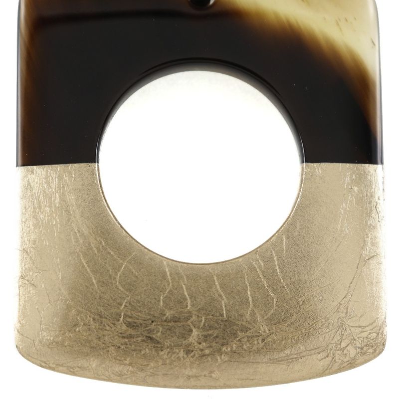 Hermes D'alva Bicolor Buffalo Horn Brown Gold 14.0 g Earrings — view 6
