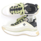 Chanel Partly Suede Leather 20K CC Logo Low Cut Sneakers Beige 39 — view 4
