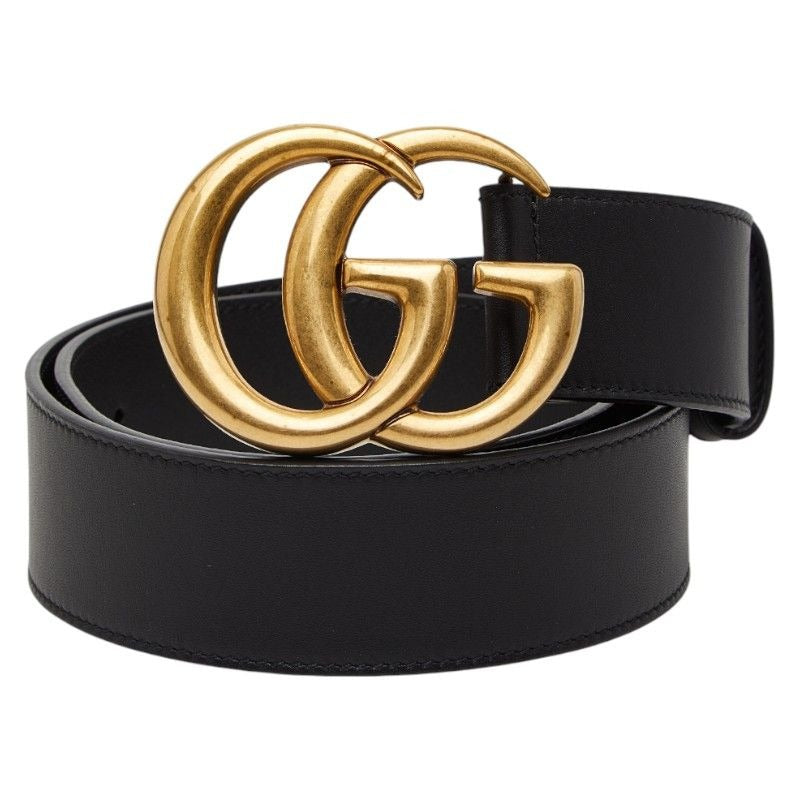 Gucci GG Marmont Double G Belt Size 75 30 Black Leather — view 2