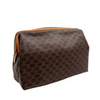 Celine Macadam Pattern Leather Brown Clutch Gold — view 2