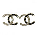 Chanel Earrings Chain CC Logo 25 Rhinestone