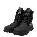 Dior Oblique Garden Lace Up Boots 40 Black Multicolor Rubber Canvas