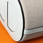 Hermes in the Loop 18 Toile Ash Veau Ecru Silver Handbag — view 7