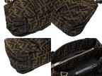 Fendi Handbag Zucca Pattern Canvas Leather Brown Black Gold — view 6