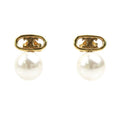 Celine Vintage-Style Gold-Tone and Pearl Earrings
