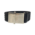 Prada Black Silver Nylon Belt Rolla Buckle