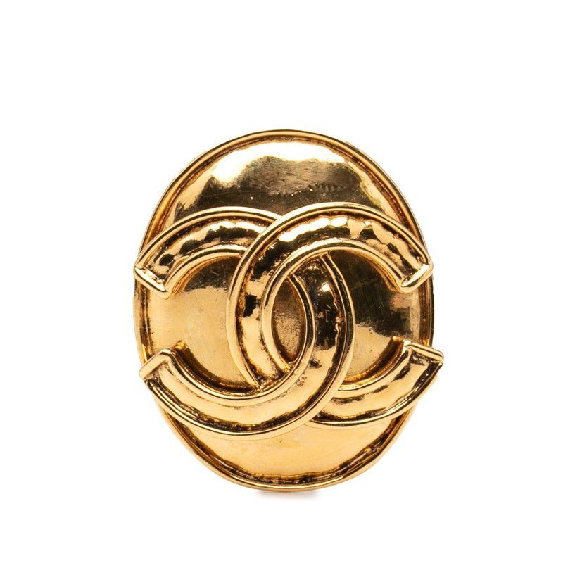 Chanel CC Logo Brooch Gold Plated