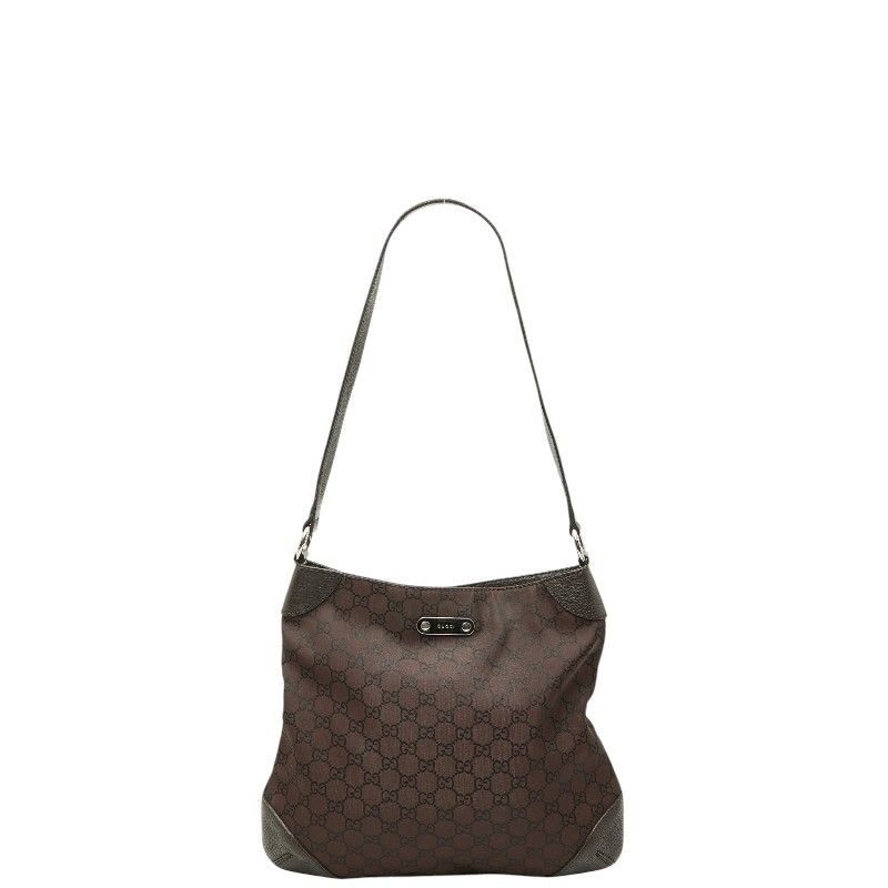 Gucci GG Canvas Shoulder Bag Brown