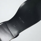 Saint Laurent Cassandra Sandals Shoes Leather Black Gold YSL Hardware Strap — view 8