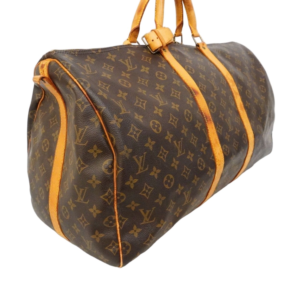 Louis Vuitton Boston Bag Monogram Keepall Bandouliere 55 Brown — view 2