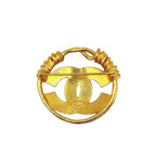 Chanel CC Logo Gold Plated Brooch — view 2