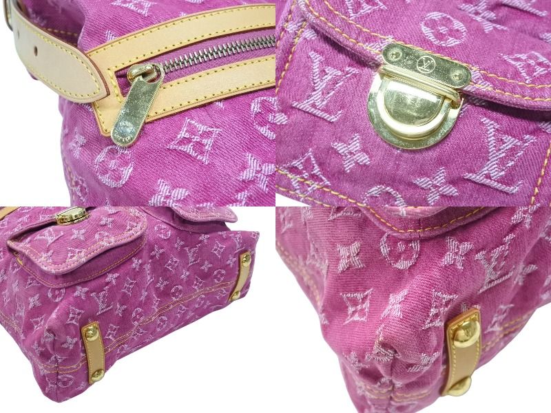 Louis Vuitton Baggy GM Shoulder Bag 2-Way Monogram Denim Pink Gold — view 6