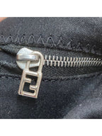 Fendi Mamma Zucca Bucket Baguette Shoulder Flap Bag Black Purse Tote