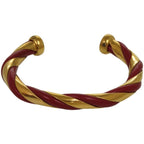 Hermes Twisted Metal Leather Red Gold Hardware Bangle 0079 — view 2