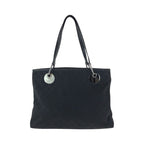 Gucci Black Silver Hardware GG Canvas Tote Bag