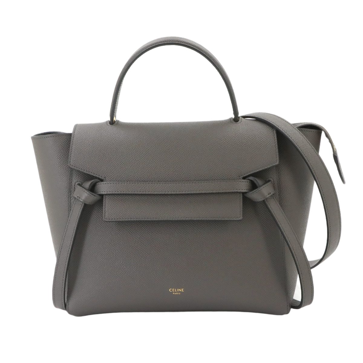 Celine Belt Bag Micro 2-Way Leather Gray Gold