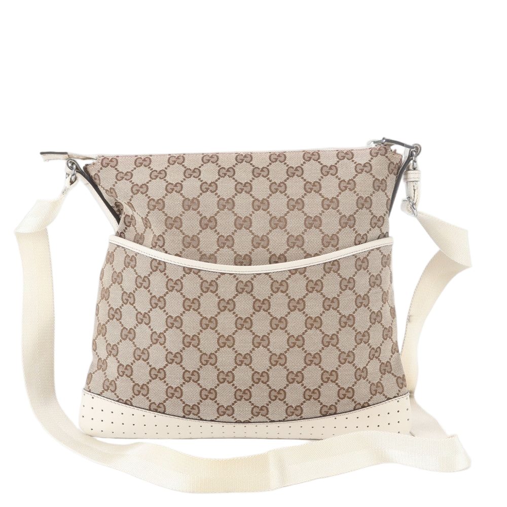 Gucci GG Canvas Leather Shoulder Bag Crossbody Hand Tote