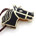 Hermes Scarf Ring Cadrige Horse Gold Black Accessories H4437