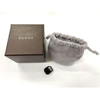Gucci Michele Period Stone Faux Pearl Flower Ring Size 6 Black — view 9