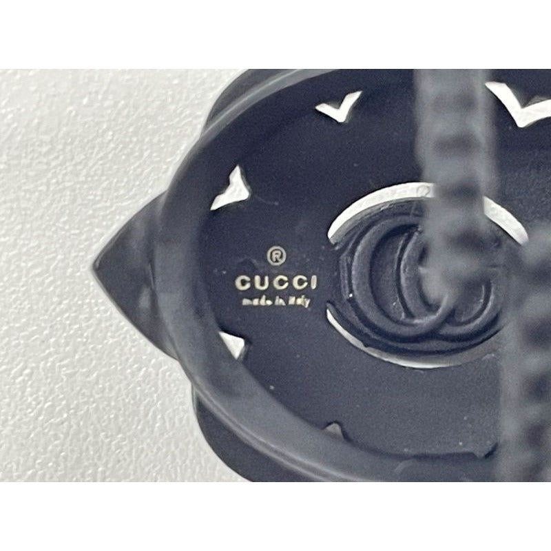 Gucci Michele Period Stone Faux Pearl Flower Ring Size 6 Black — view 5
