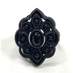 Gucci Michele Period Stone Faux Pearl Flower Ring Size 6 Black