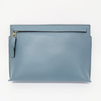 Loewe T Pouch Shoulder Bag Anagram Light Blue Gold Hardware — view 3