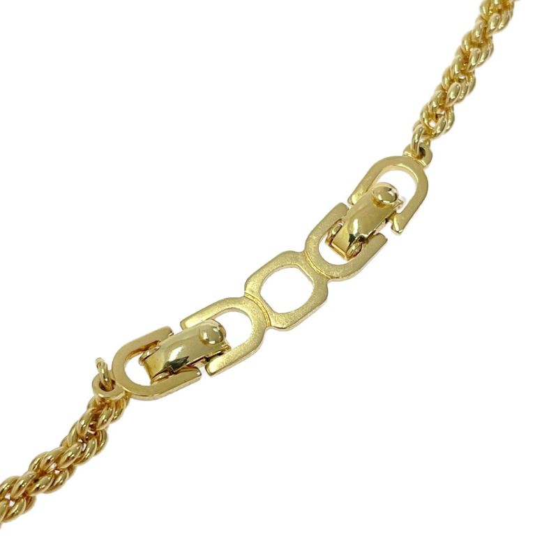 Christian Dior GP Rhinestone Flower Motif Necklace Gold — view 7