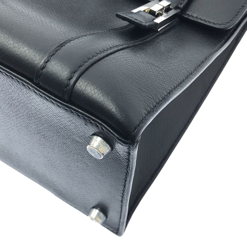 Hermes Drag 32 g Engraved Silver Hardware Handbag Black — view 6