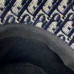 Dior Hat Oblique Trotter Velour 58 Navy Red — view 8