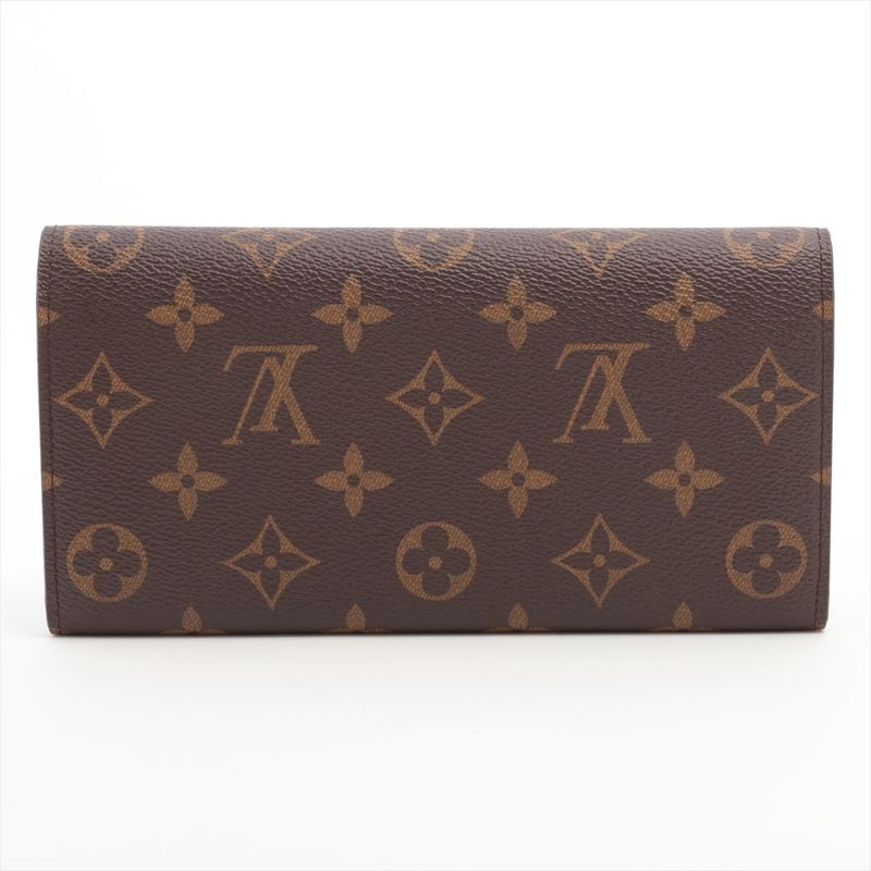 Louis Vuitton Monogram Portefeuille Emilie Zipper Long Wallet Brown — view 6