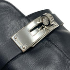 Hermes Boots Short Shoes Leather Black Silver Kelly Hardware — view 8