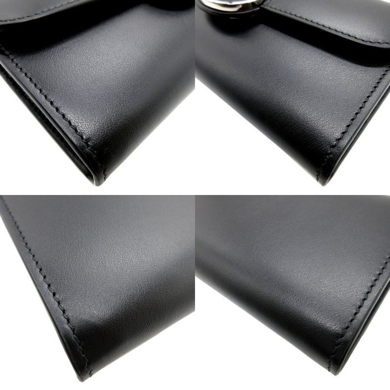 Gucci Minijohn Double Leather Black Bifold Long Wallet 0140 — view 9