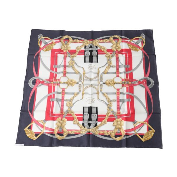 Hermes Carre 90 Large Keynote Crano Manege Scarf Navy — view 2
