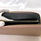 Loewe Round Zipper Long Wallet Beigepink Linen — view 8