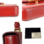 Prada Handbag Bn1670 Calf Rosso Red Gold Hardware Mini Bag Ribbon — view 9
