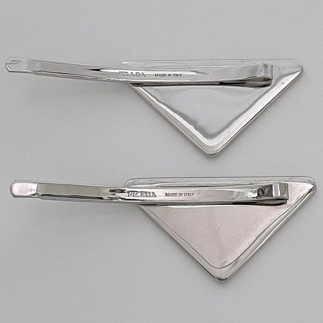 Prada Hairpin Red Silver 1 If051 Metal — view 2