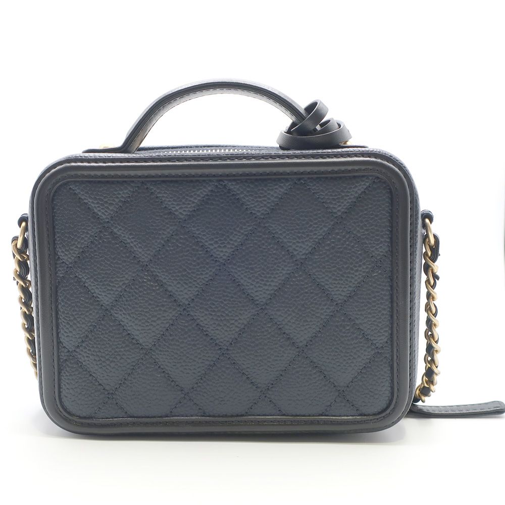 Chanel CC Filigree Vanity Chain Shoulder Bag Navy — view 2