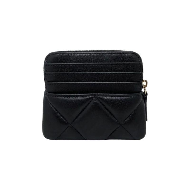 Chanel 19 Coin Case Card Purse Ap2086 Quilted Black Gold Chanel 19 — view 3