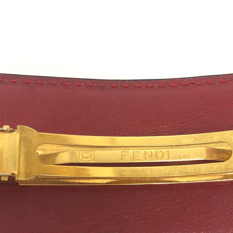 Fendi Barrette Logo Leather Red — view 5