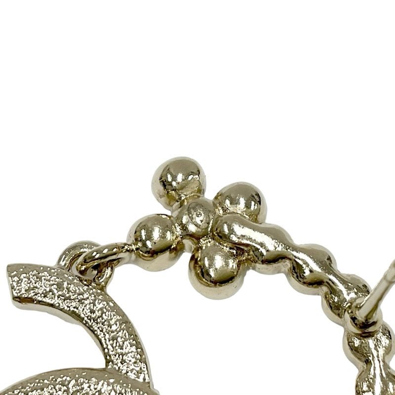 Chanel Earrings Gold Coco Mark Flower Rhinestone — view 6