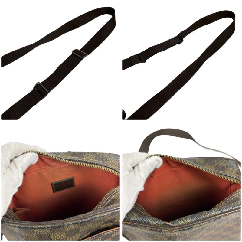 Louis Vuitton Shoulder Bag Olaf PM Damier Leather Ebene Brown Crossbody — view 7