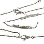 Gucci Link To Love Bar Pendant 18Kwhite Gold Diamond Chain Necklace Silver — view 3
