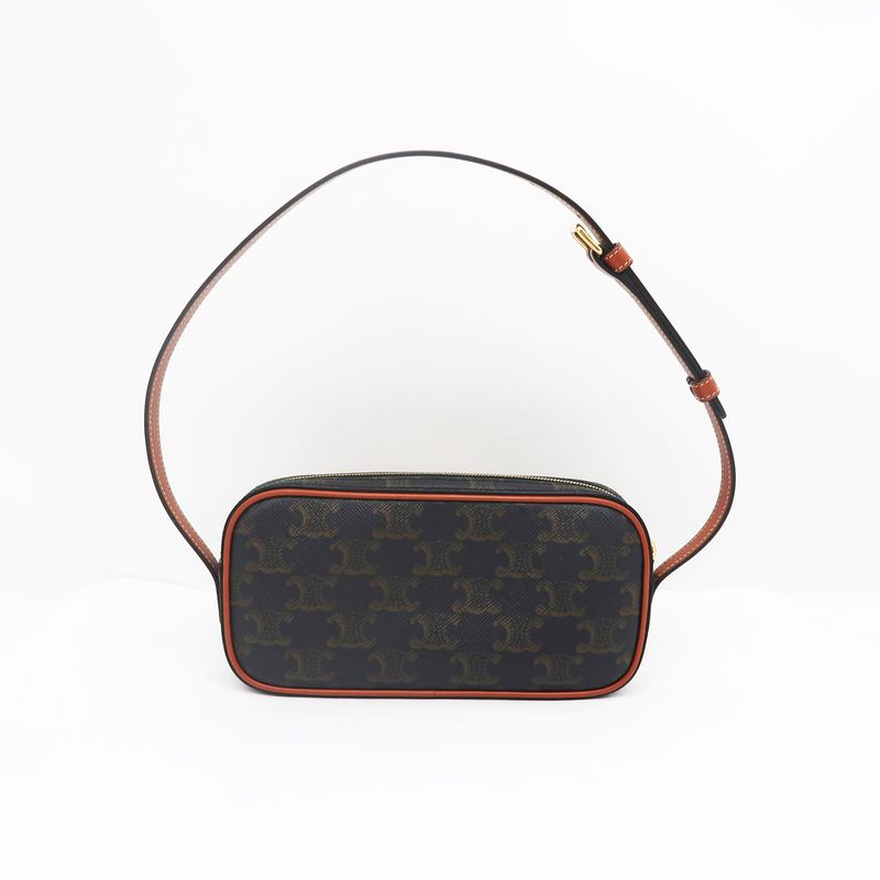 Celine Mini Camera Triomphe Shoulder Bag Pouch Brown Multicolor — view 3