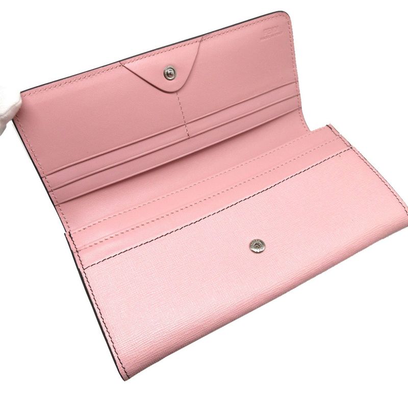 Fendi 8 M0251 Continental Wallet Monster Leather Pink Bifold Long 1555 — view 4