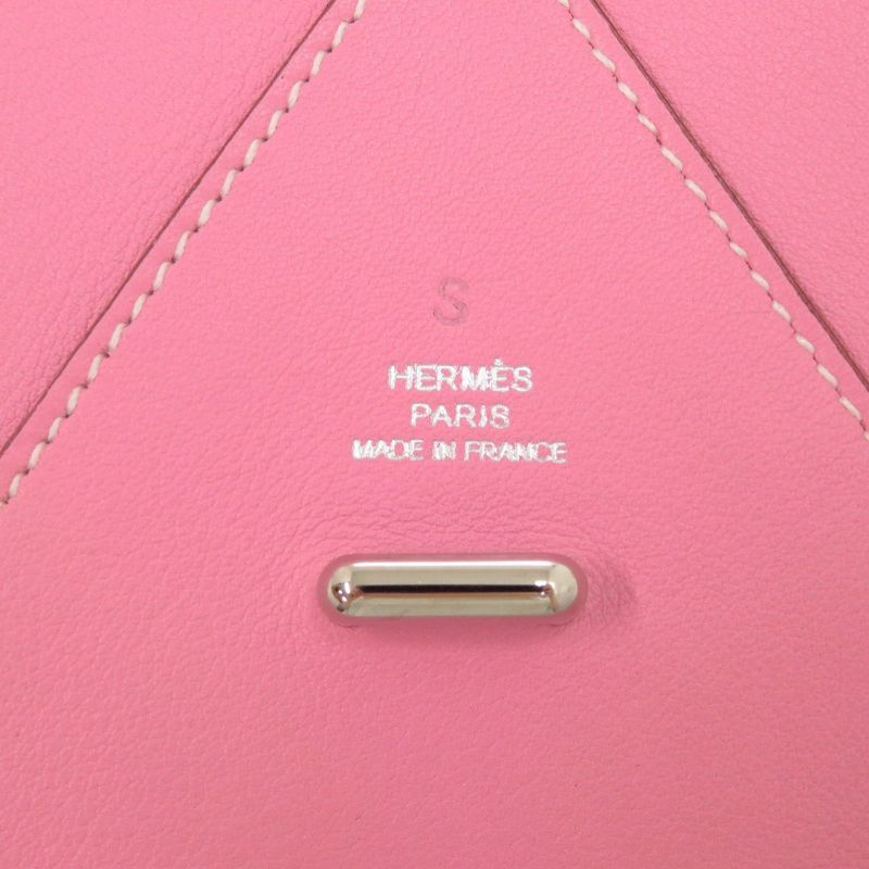 Hermes Pochette Bianca Leather Silver Hardware Pink Pouch 1083 — view 8
