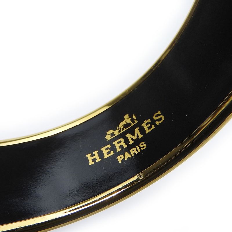 Hermes Bracelet Emile GM Metal Cloisonne Multicolor Gold Black Horse Jewelry — view 6